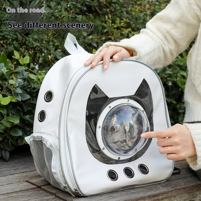 Space Capsule Pet Backpack 360° View/Breathable Mesh/Safety Strap Cat Carrier/Dog Carrier Transparent Bubble