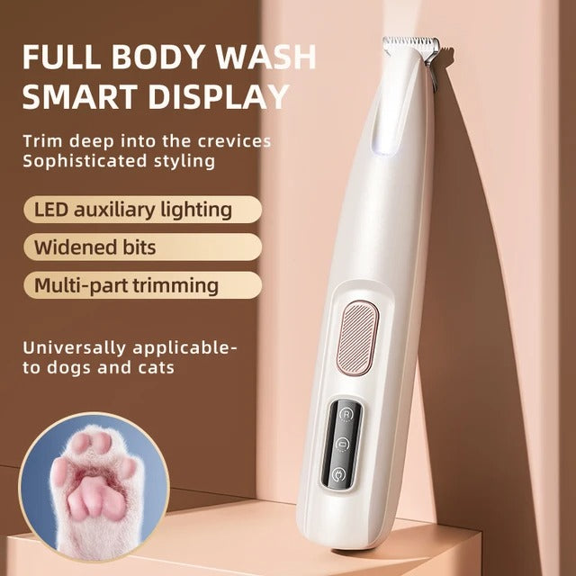 Portable Dog Paw Trimmer with Led Light - Pets Nail Grinder Shaver Clipper - Rechargeable Cordless Nail Grooming Tools for Cats