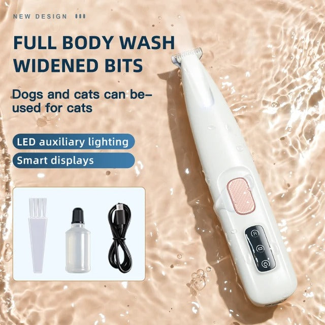 Portable Dog Paw Trimmer with Led Light - Pets Nail Grinder Shaver Clipper - Rechargeable Cordless Nail Grooming Tools for Cats