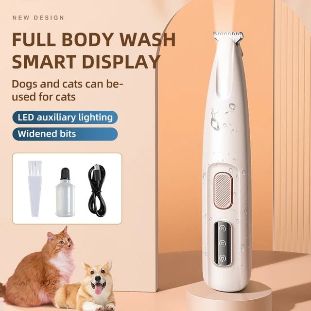 Portable Dog Paw Trimmer with Led Light - Pets Nail Grinder Shaver Clipper - Rechargeable Cordless Nail Grooming Tools for Cats