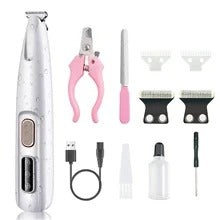Portable Dog Paw Trimmer with Led Light - Pets Nail Grinder Shaver Clipper - Rechargeable Cordless Nail Grooming Tools for Cats