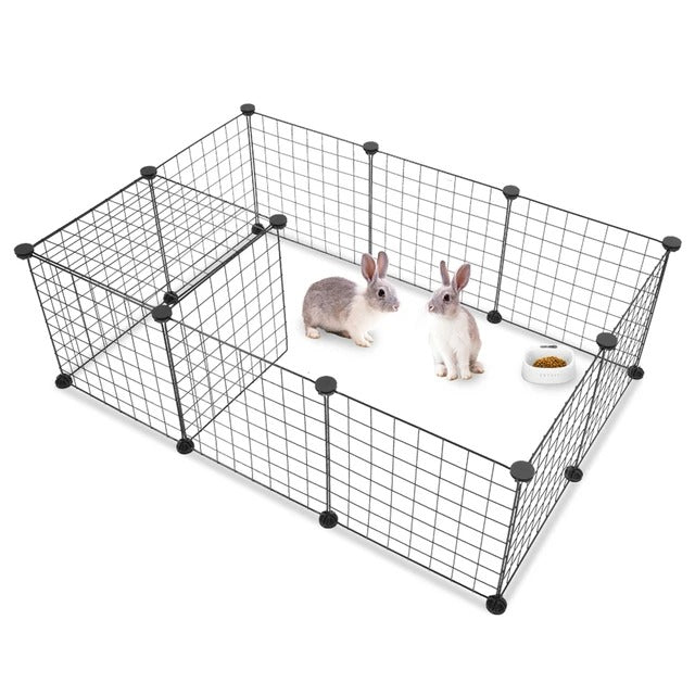 Pet Playpen, Small Animal Cage Indoor Portable Metal Wire Yard Fence for Small Animals, Rabbits Kennel Crate Fence Tent