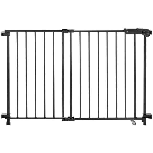 SucceBuy Baby Gate 29.5-43 Inches Adjustable Width 28 Inches High Dog Gate No Threshold Bar Easy Step Walk Child Pet Security