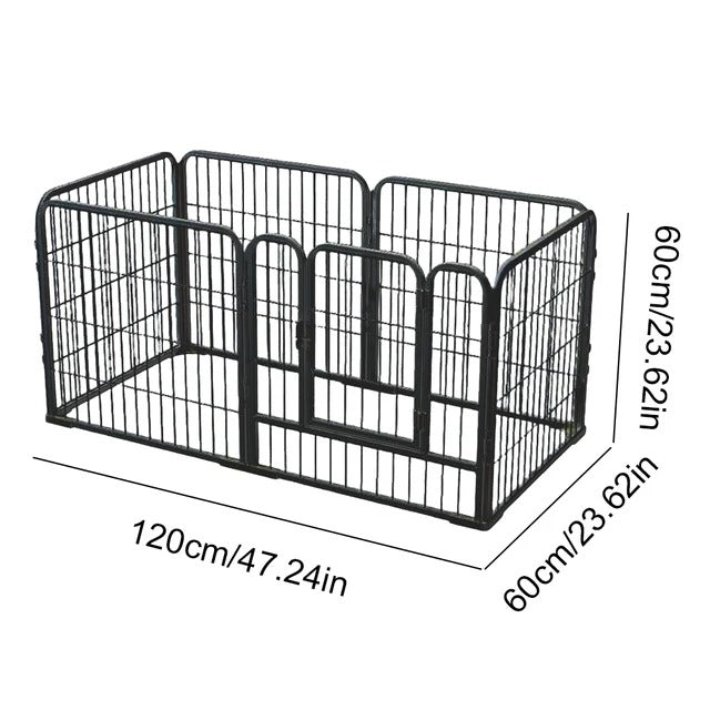 6 Panel Heavy Duty Portable Pet Playpen Dog Exercise Cat Fence Crate Cage Kennel with Door Puppy Rabbits Play Pen,Outdoor/Indoor