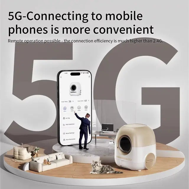 REDSASA Self Cleaning Smart Cat Litter Box Automatic Full Enclosed Cat Litter Box Pet Toilet Litter Tray With APP Remote Control