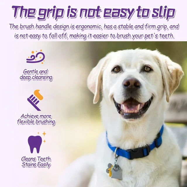 Dog Cat Toothbrush Set Soft Silicone Pet Tongue Teeth Cleaning Multiangle Puppy and Kitten Oral Care Pet Dental Health Supplies