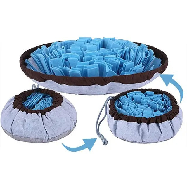 Dog Sniffing Mat Adjustable Waterproof Dog Food Mat Cushion Pet Puzzle Toy Sniffing Training Pad Activity Blanket Feeding Mat